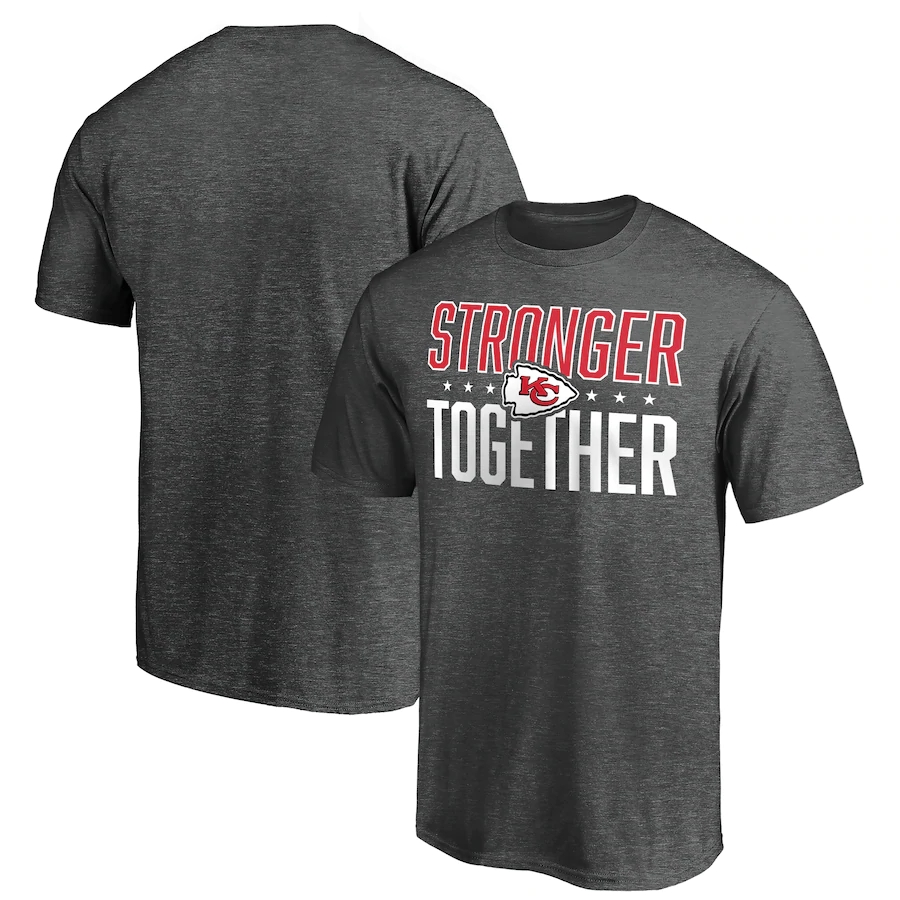 Men's Kansas City Chiefs Heather Charcoal Stronger Together T-Shirt